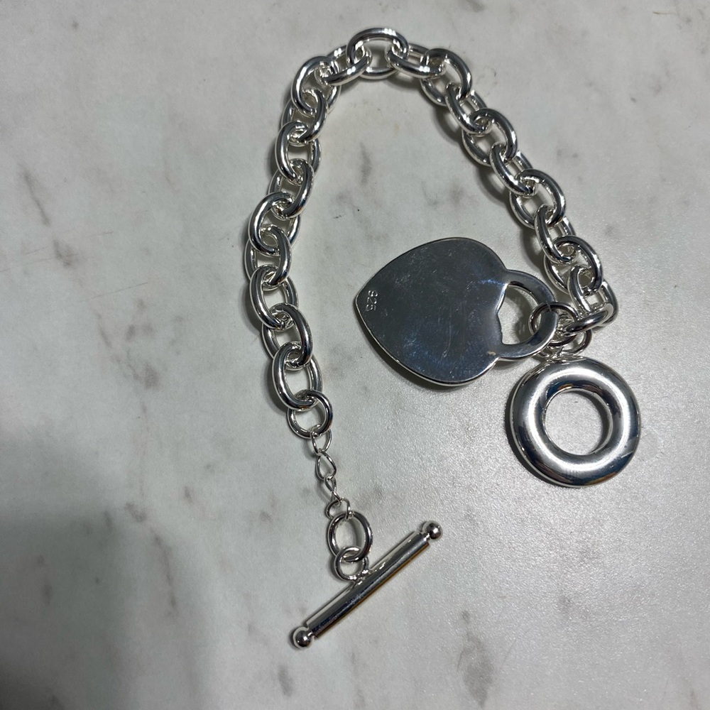 Elegant Silver Heart Charm Bracelet